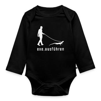 Exe Ausführen Informatiker - Baby Bio-Langarm-Body - Schwarz - Vorne