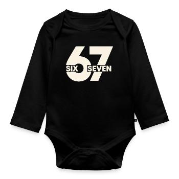 67 Six Seven – Urban Typografie - Baby Bio-Langarm-Body - Schwarz - Vorne