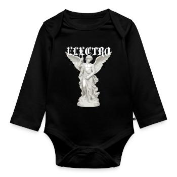 Elektro-Engel-Statue Gothic - Baby Bio-Langarm-Body - Schwarz - Vorne