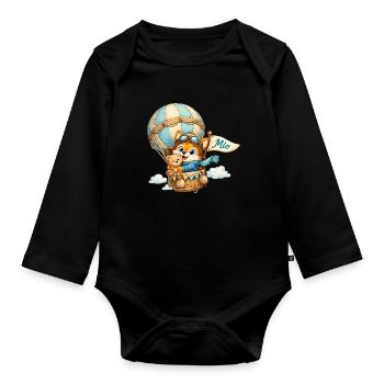 28_Miofox_Balloon - Baby Bio-Langarm-Body - Schwarz - Vorne