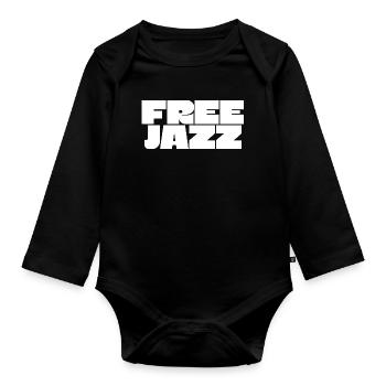 Free Jazz fettes Logo - Baby Bio-Langarm-Body - Schwarz - Vorne