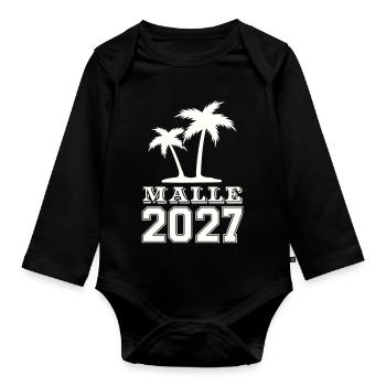Malle Insel 2027 Grafik - Baby Bio-Langarm-Body - Schwarz - Vorne