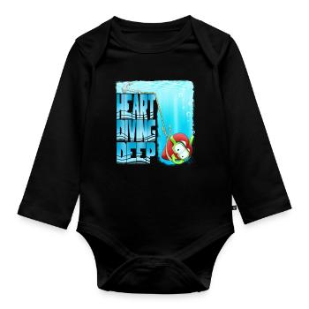 Herztauchen: Tiefes Unterwasserabenteuer - Baby Bio-Langarm-Body - Schwarz - Vorne