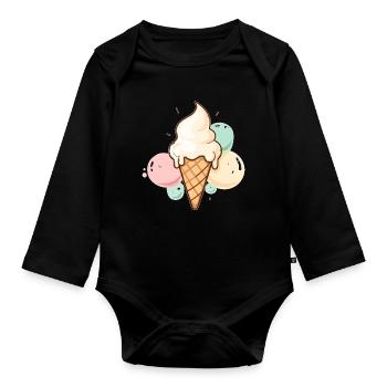 Bullet by bullet happy - Organic Longsleeve Baby Bodysuit - black - Front