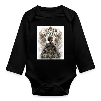 Woman_and_Greyhound - Baby Bio-Langarm-Body - Schwarz - Vorne