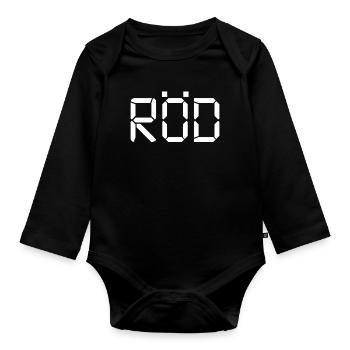 Rot – LCD - Baby Bio-Langarm-Body - Schwarz - Vorne