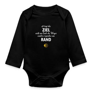 Camino Spruch | Jakobsweg, Pilger, Santiago - Baby Bio-Langarm-Body - Schwarz - Vorne