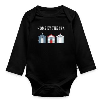 Home by the Sea – Strandhäuser - Baby Bio-Langarm-Body - Schwarz - Vorne