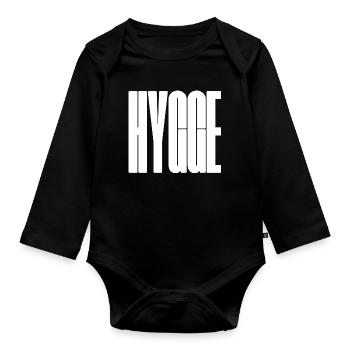 Hygge Bold Wordmark Grafik-T-Shirt - Baby Bio-Langarm-Body - Schwarz - Vorne