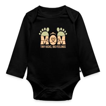 Kleine Tritte, große Gefühle – Die Bindung einer Mutter - Baby Bio-Langarm-Body - Schwarz - Vorne