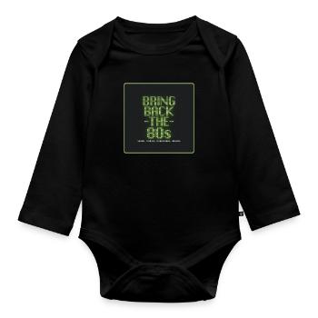 Bring die 80er zurück | Retro-Digitaldesign - Baby Bio-Langarm-Body - Schwarz - Vorne