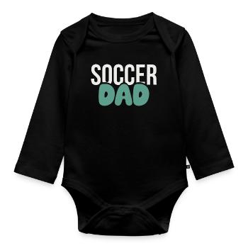 Football Style Papa Audacieux - Body Bébé bio manches longues - noir - Devant