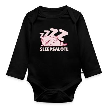 Sleepsalotl - Baby Bio-Langarm-Body - Schwarz - Vorne