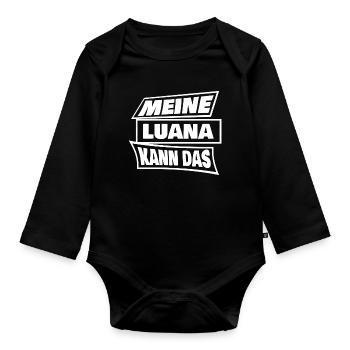 Meine Luana Kann Das Bold-Statement - Baby Bio-Langarm-Body - Schwarz - Vorne
