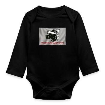 Staffie Nation - 059 - Baby Bio-Langarm-Body - Schwarz - Vorne