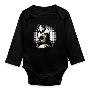 Propriétaire de Collie Collie Amant de Collie Collie Propriétaire - Body Bébé bio manches longues - noir - Devant
