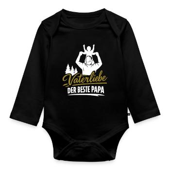 Vaterliebe Der Beste Papa - Baby Bio-Langarm-Body - Schwarz - Vorne