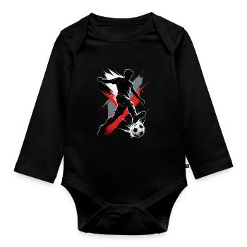 Footballeurs - Body Bébé bio manches longues - noir - Devant