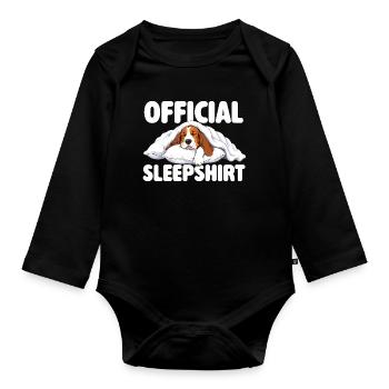 Official Sleepshirt - Cute Basset Hound Dog Mom - Organic Longsleeve Baby Bodysuit - black - Front