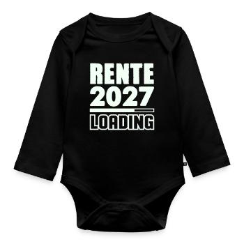 Pension 2027 Loading - Organic Longsleeve Baby Bodysuit - black - Front