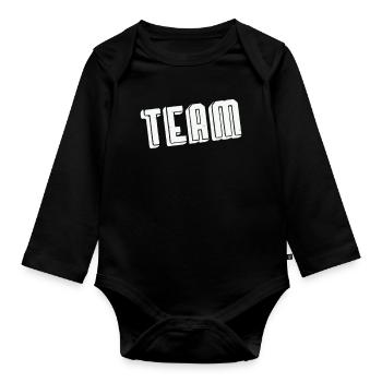 Team Spirit Bold Tinted Vintage Font - Organic Longsleeve Baby Bodysuit - black - Front