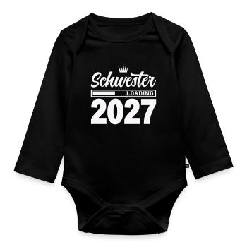 Schwester Loading 2027 - Baby Bio-Langarm-Body - Schwarz - Vorne