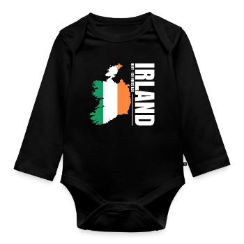 Émigration en Irlande - Body Bébé bio manches longues - noir - Devant