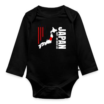 Émigration au Japon - Body Bébé bio manches longues - noir - Devant