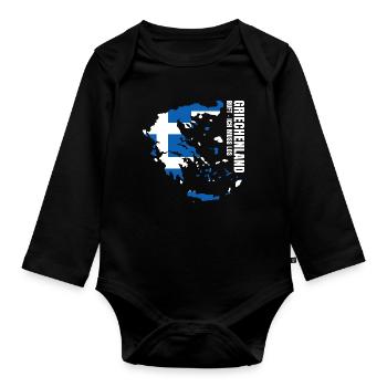 Émigration de la Grèce - Body Bébé bio manches longues - noir - Devant