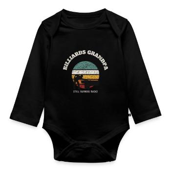 Billiards Grandpa Retro - Body Bébé bio manches longues - noir - Devant