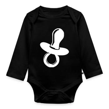Cadeau de naissance du bébé - Body Bébé bio manches longues - noir - Devant