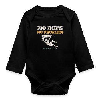 Pas de corde, pas de problème - Body Bébé bio manches longues - noir - Devant