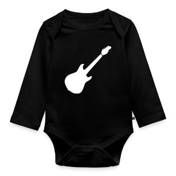 Musicien Cadeau pour la Musique de Guitare - Body Bébé bio manches longues - noir - Devant