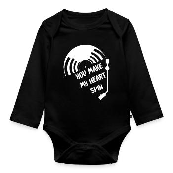Vinyle - Body Bébé bio manches longues - noir - Devant