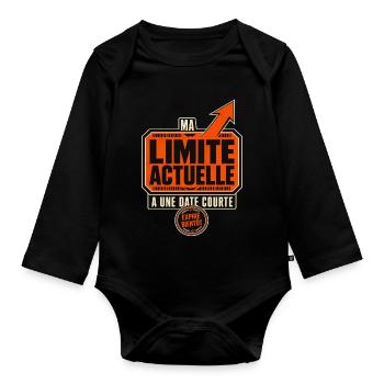 Ma limite actuelle expire bientôt - Body Bébé bio manches longues - noir - Devant