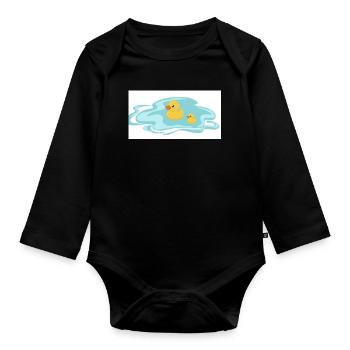 Instant tendresse au bord de l’eau  - Body Bébé bio manches longues - noir - Devant