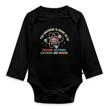 L’univers est inventé - science drôle - Body Bébé bio manches longues - noir - Devant