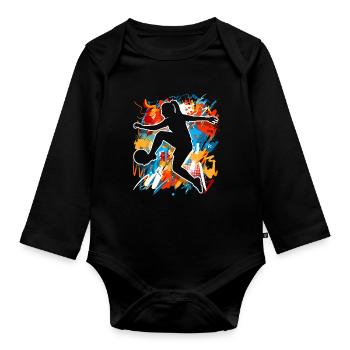 Football féminin - Body Bébé bio manches longues - noir - Devant