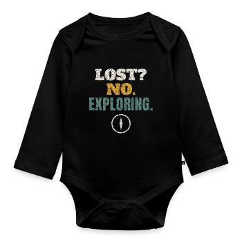 Aucune randonnée d’exploration perdu - Body Bébé bio manches longues - noir - Devant
