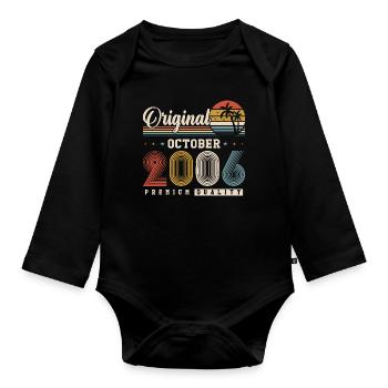 Original 2006 – 20e anniversaire Vintage Rétro - Body Bébé bio manches longues - noir - Devant