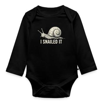 T-shirt cartoon Snailed It - Body Bébé bio manches longues - noir - Devant