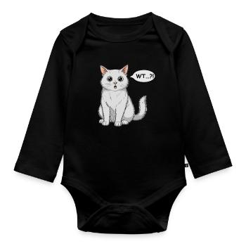 Chat Wondered Comic - Body Bébé bio manches longues - noir - Devant