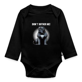 Ne me dérange pas Cane Cane Cane Corsos Corsos Porte-cours - Body Bébé bio manches longues - noir - Devant