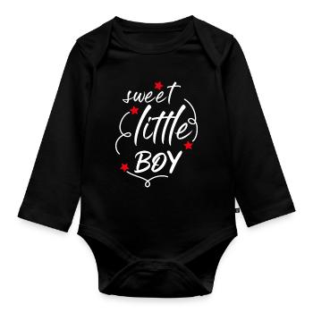 Petits garçons adorables, petits garçons mignons Bébés dictons - Body Bébé bio manches longues - noir - Devant