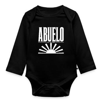 Abuelo – El Mejor – Spanisches Opa Design Art - Baby Bio-Langarm-Body - Schwarz - Vorne