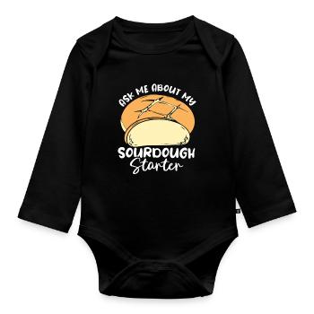 Bread Baker Bakery Bread Roll Baking - Body Bébé bio manches longues - noir - Devant