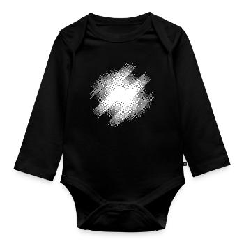 Bauhaus Burst Abstract - Organic Longsleeve Baby Bodysuit - black - Front
