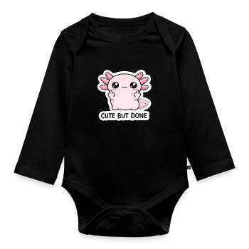 Diction du Dragon Chibi Rose - Body Bébé bio manches longues - noir - Devant