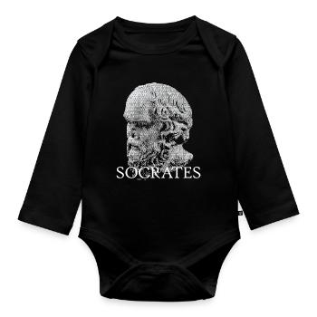Portrait du crâne de Socrate - Body Bébé bio manches longues - noir - Devant