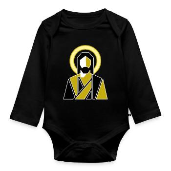 Jésus moderne - Body Bébé bio manches longues - noir - Devant